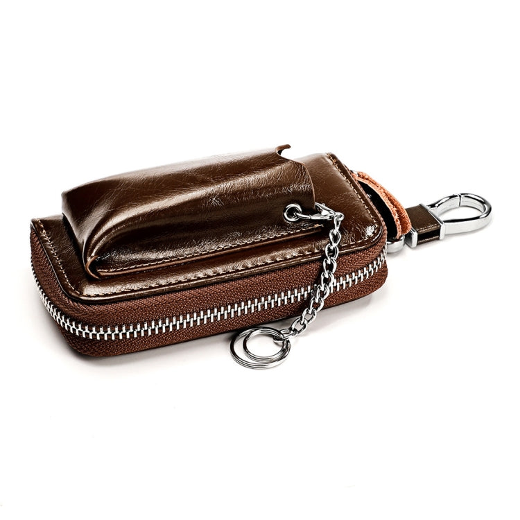 9108 Large Capacity Zipper Leather Keys Holder Bag Multi-function Wallet