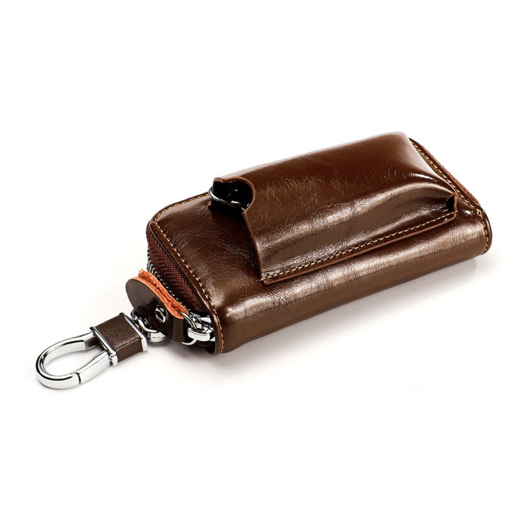 9108 Large Capacity Zipper Leather Keys Holder Bag Multi-function Wallet
