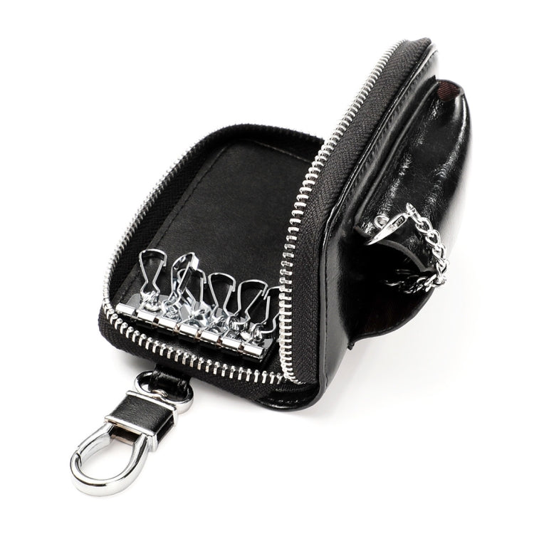 9108 Large Capacity Zipper Leather Keys Holder Bag Multi-function Wallet