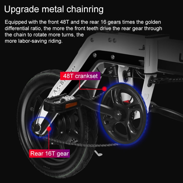 LOOKIS Foldable Electric Bicycle Small Portable Electromobile with GPS & Smart Instrument & LED Front / Tail Light & 5A Lithium Battery