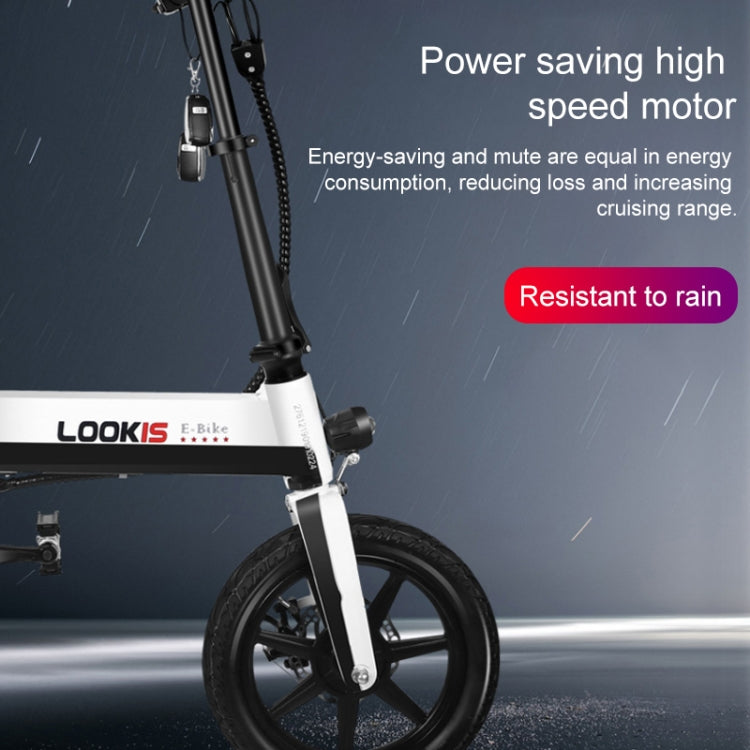LOOKIS Foldable Electric Bicycle Small Portable Electromobile with GPS & Smart Instrument & LED Front / Tail Light & 5A Lithium Battery