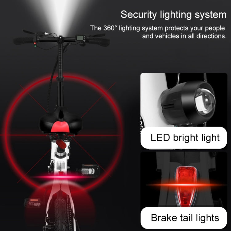 LOOKIS Foldable Electric Bicycle Small Portable Electromobile with GPS & Smart Instrument & LED Front / Tail Light & 5A Lithium Battery