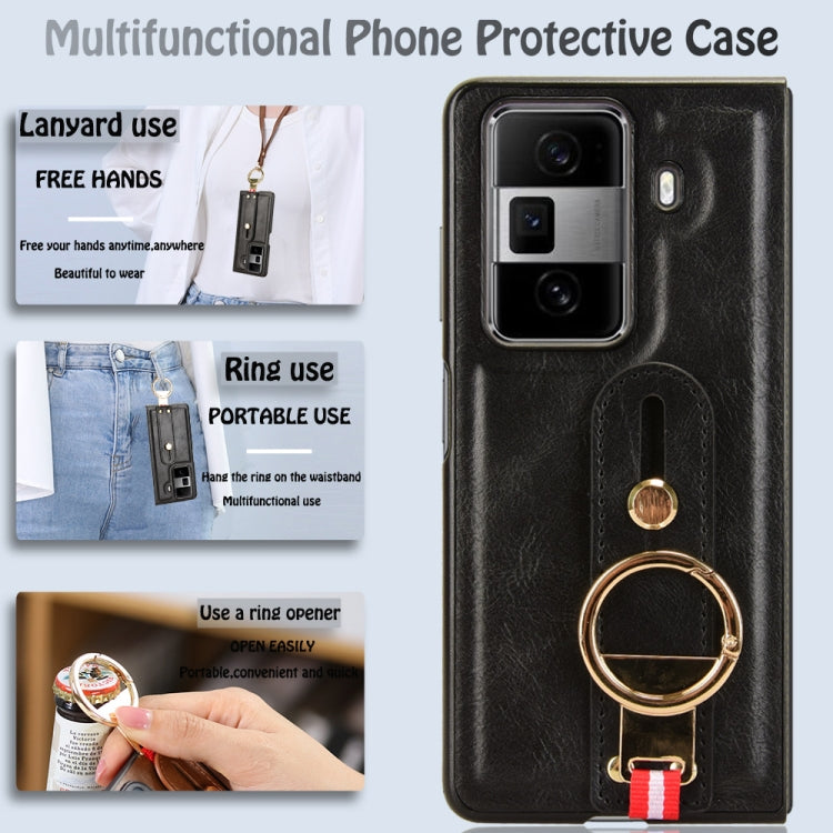 For Honor Magic VS3 Wristband Leather Back Phone Case