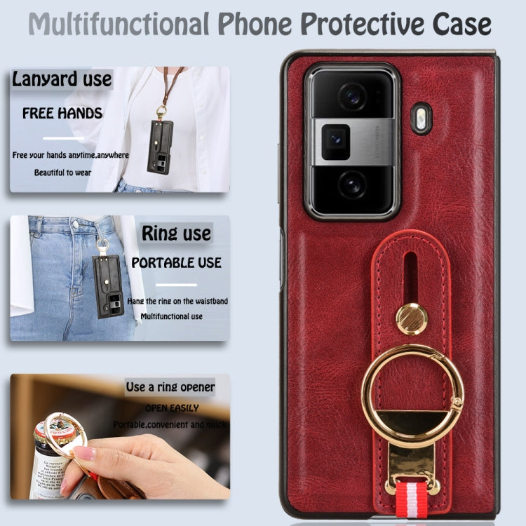 For Honor Magic VS3 Wristband Leather Back Phone Case