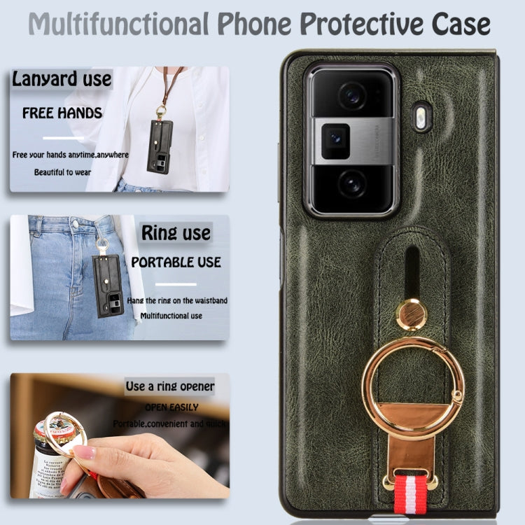 For Honor Magic VS3 Wristband Leather Back Phone Case