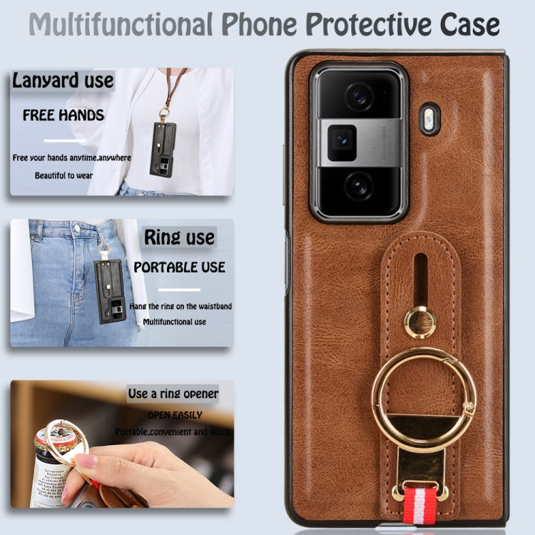 For Honor Magic VS3 Wristband Leather Back Phone Case