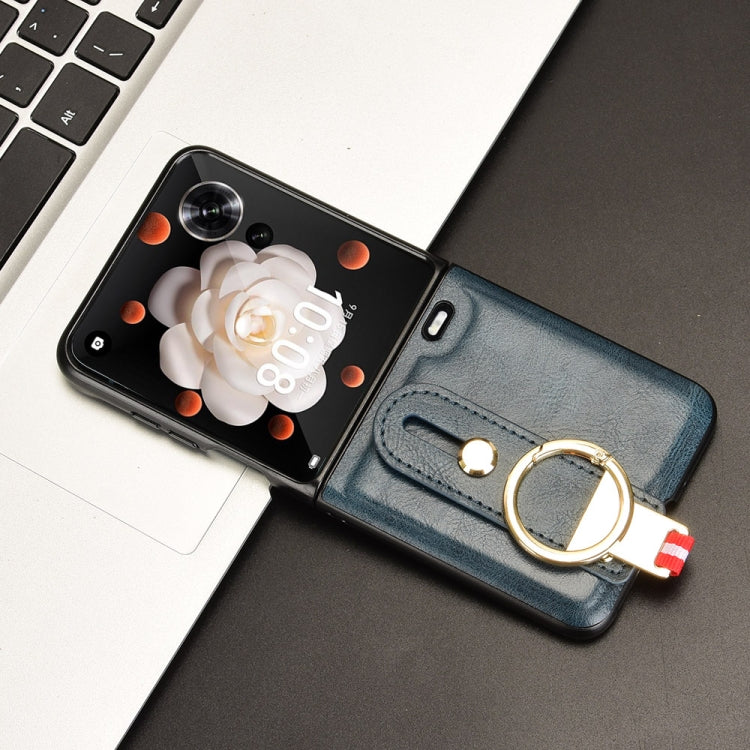 For Honor Magic V Flip Wristband Leather Back Phone Case