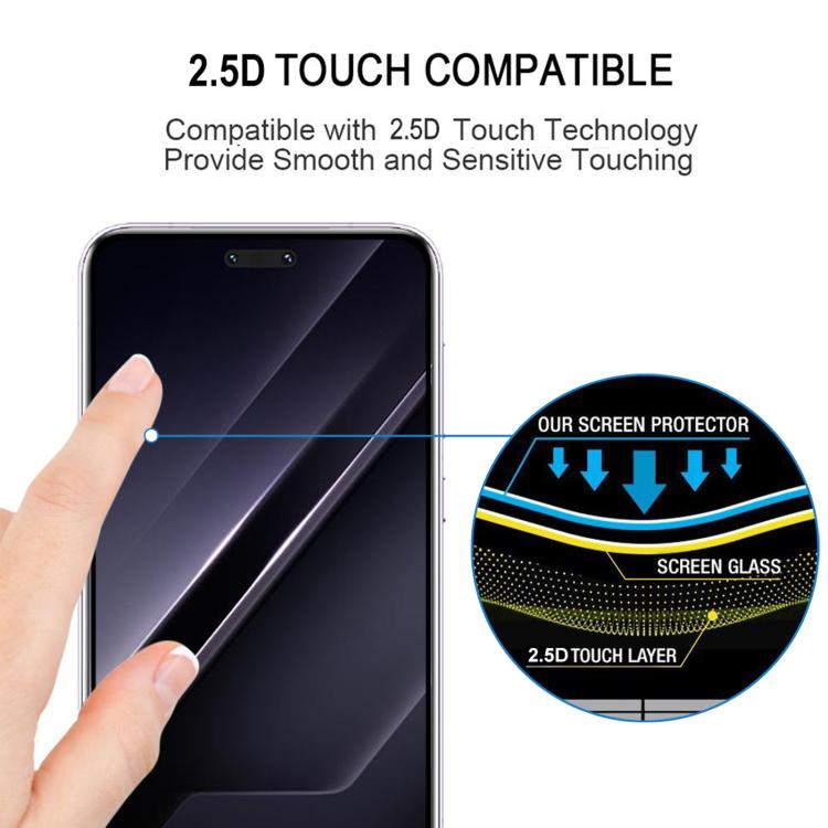 For Honor Magic7 RSR Porsche Design 9H HD 3D Curved Edge Tempered Glass Film - Black