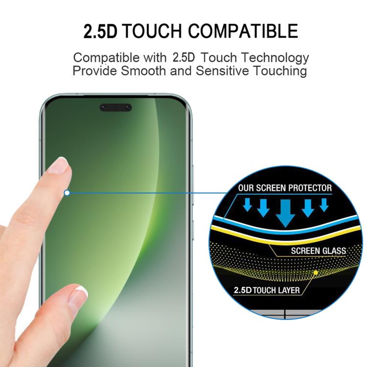 For Honor Magic8 Pro 9H HD 3D Curved Edge Tempered Glass Film - Black