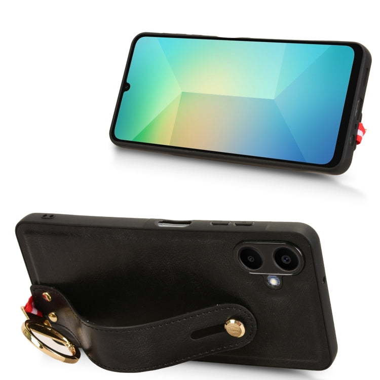 For Samsung Galaxy A06 4G Wristband Leather Back Phone Case