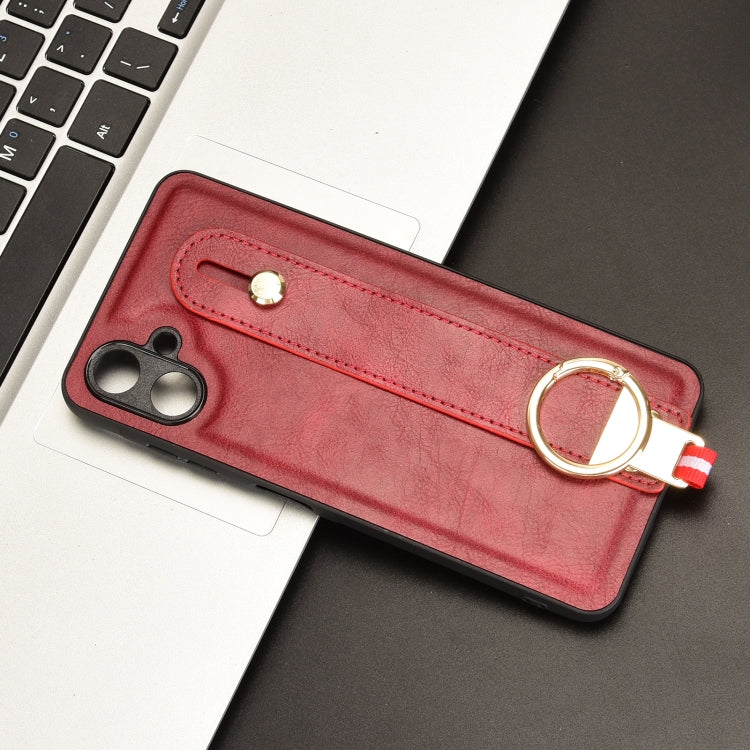 For Samsung Galaxy A06 4G Wristband Leather Back Phone Case
