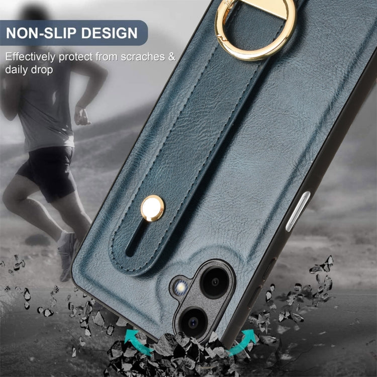 For Samsung Galaxy A06 4G Wristband Leather Back Phone Case