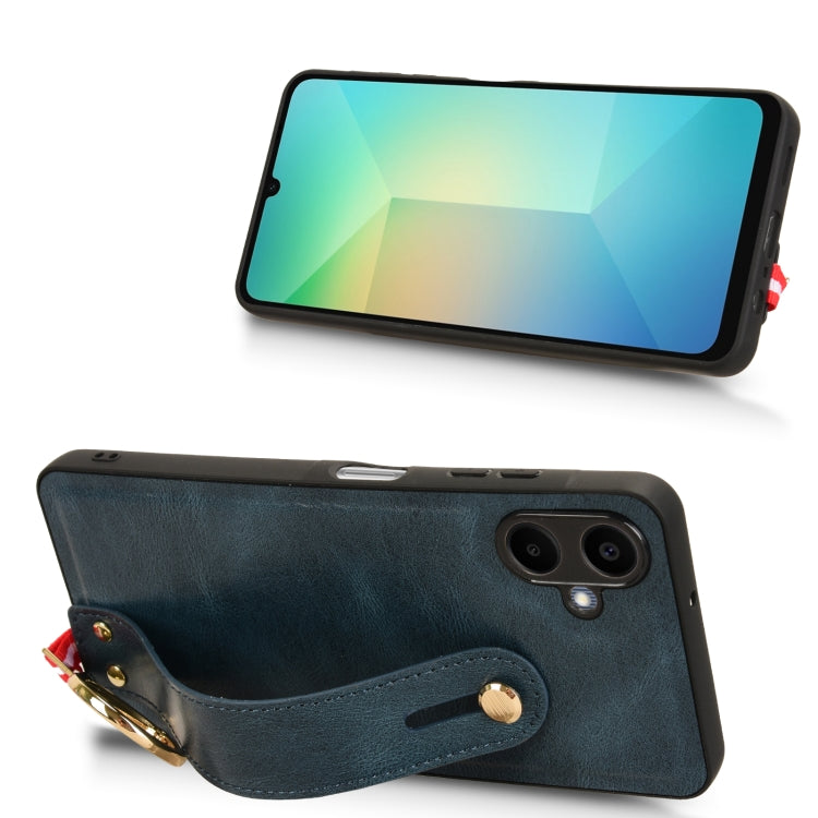 For Samsung Galaxy A06 4G Wristband Leather Back Phone Case
