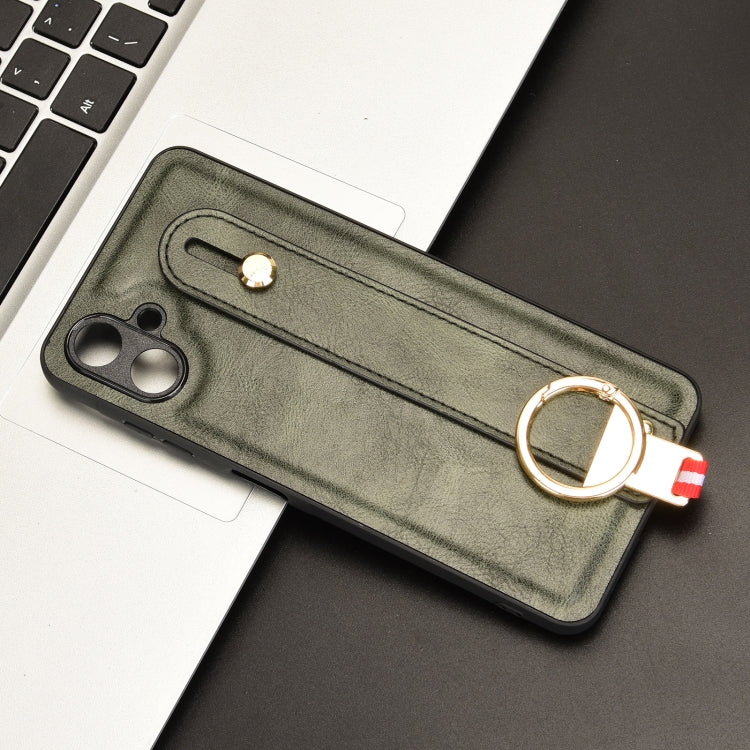 For Samsung Galaxy A06 4G Wristband Leather Back Phone Case