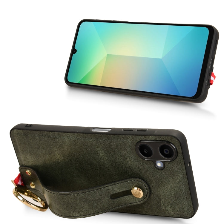 For Samsung Galaxy A06 4G Wristband Leather Back Phone Case