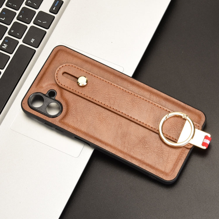 For Samsung Galaxy A06 4G Wristband Leather Back Phone Case