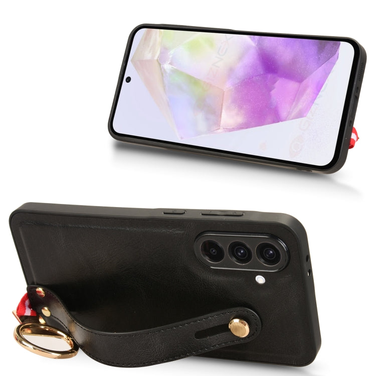 For Samsung Galaxy A36 5G Wristband Leather Back Phone Case