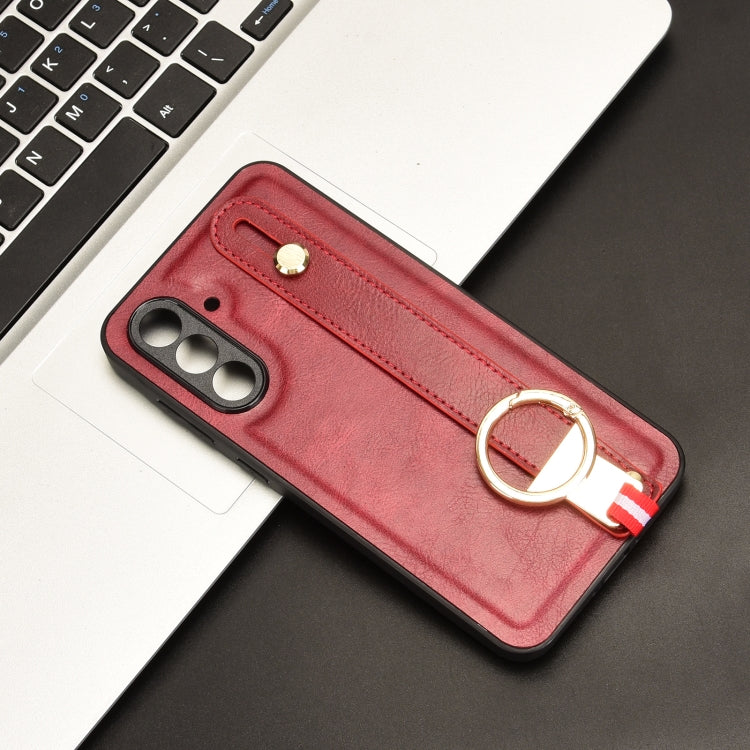 For Samsung Galaxy A36 5G Wristband Leather Back Phone Case