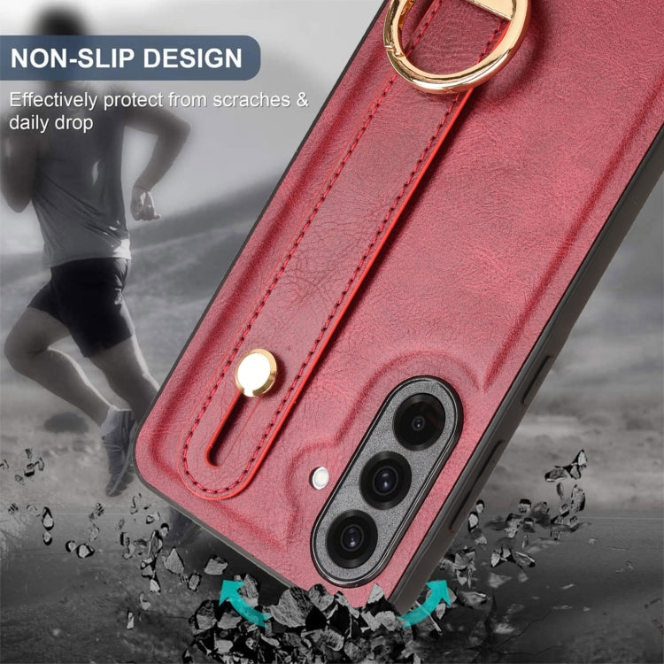 For Samsung Galaxy A36 5G Wristband Leather Back Phone Case