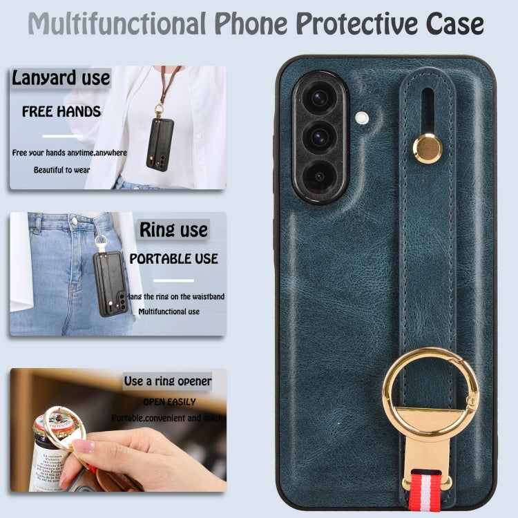 For Samsung Galaxy A36 5G Wristband Leather Back Phone Case