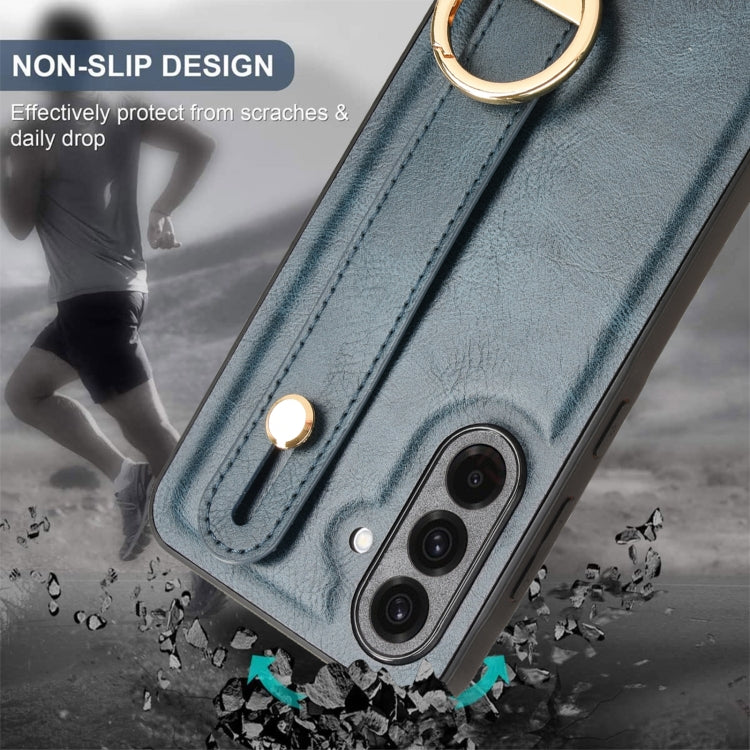 For Samsung Galaxy A36 5G Wristband Leather Back Phone Case