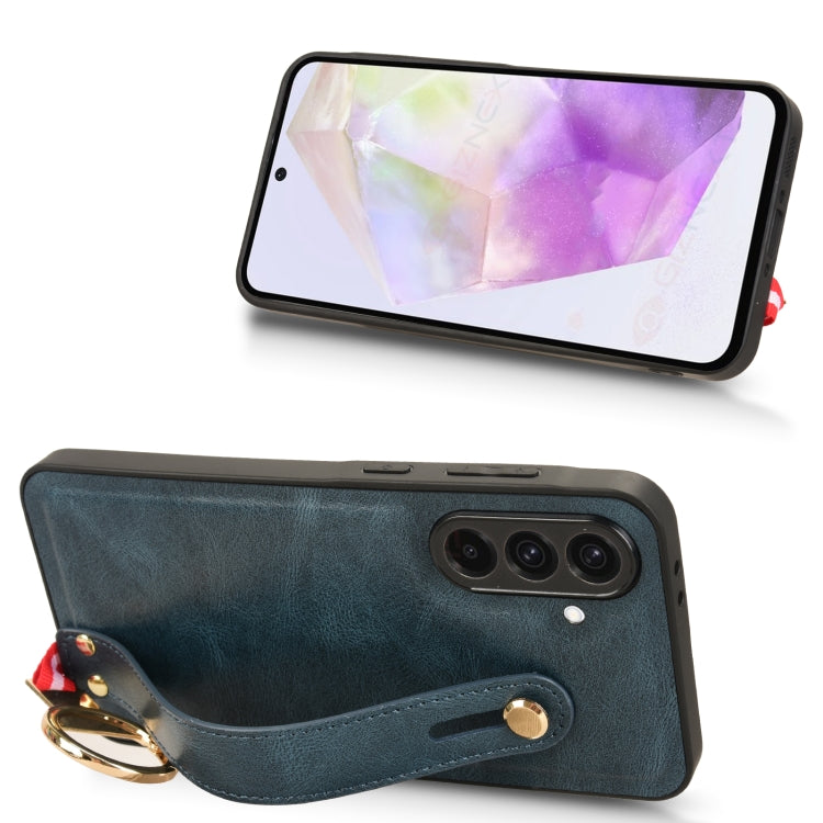 For Samsung Galaxy A36 5G Wristband Leather Back Phone Case