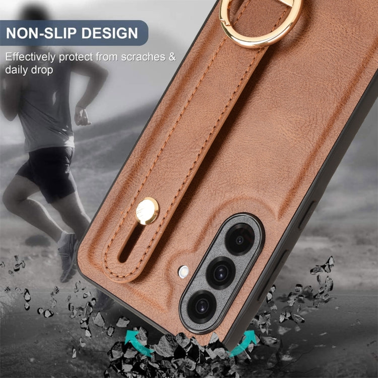 For Samsung Galaxy A36 5G Wristband Leather Back Phone Case