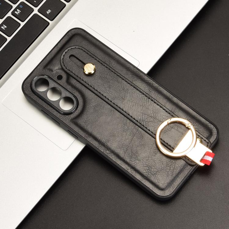 For Samsung Galaxy A56 5G Wristband Leather Back Phone Case