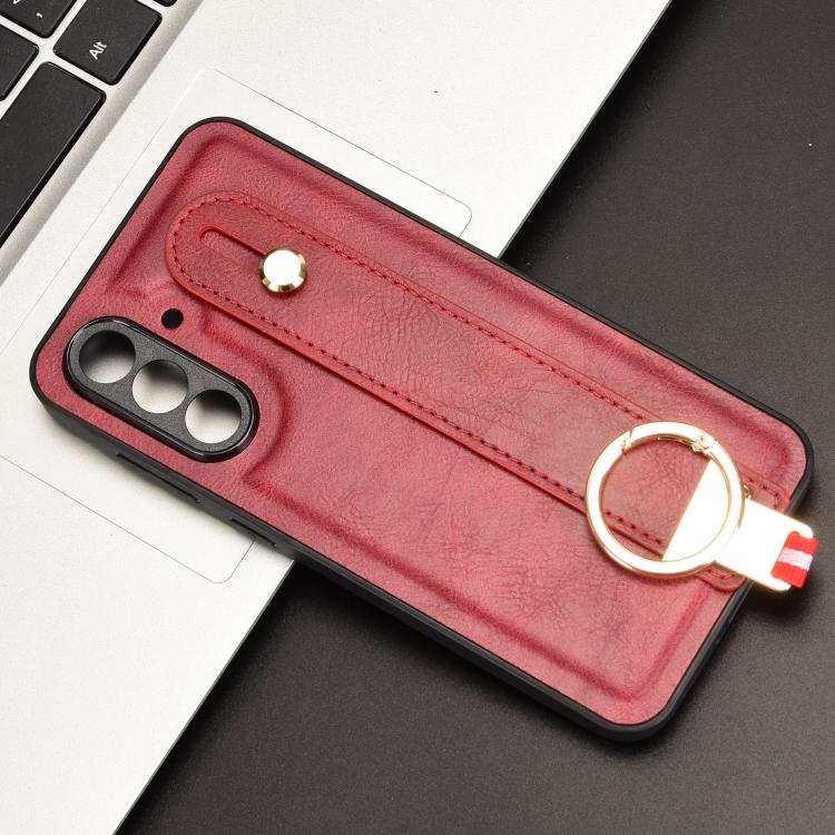 For Samsung Galaxy A56 5G Wristband Leather Back Phone Case