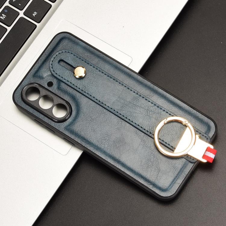 For Samsung Galaxy A56 5G Wristband Leather Back Phone Case