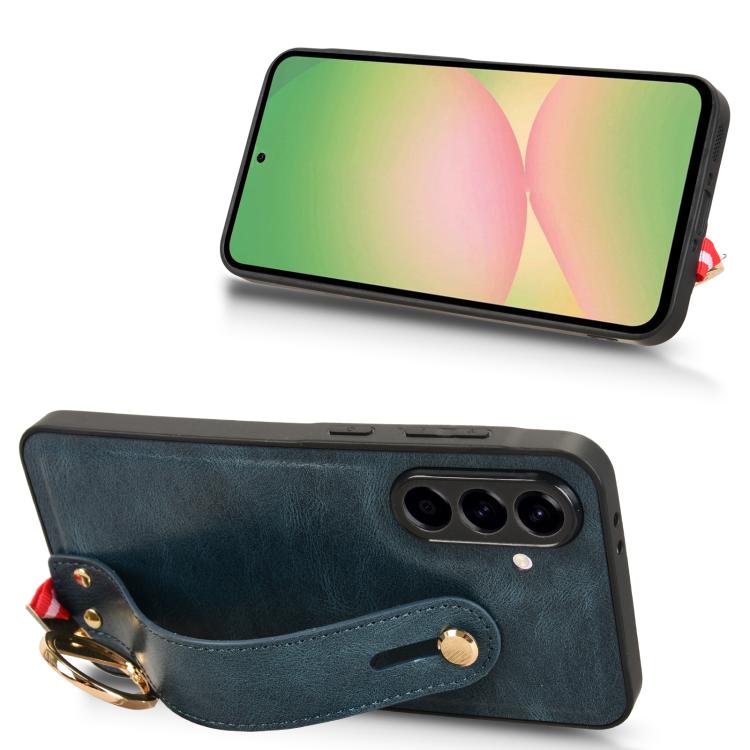 For Samsung Galaxy A56 5G Wristband Leather Back Phone Case