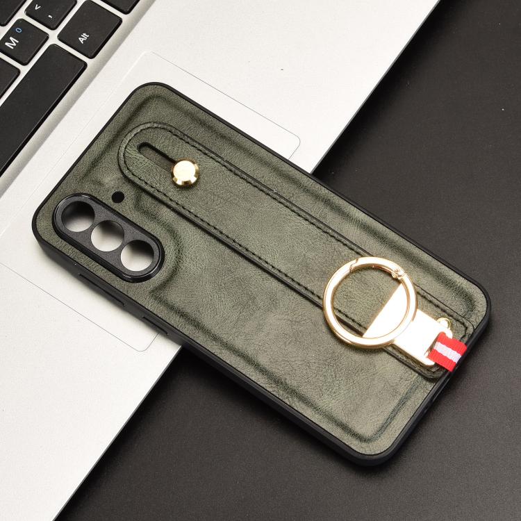 For Samsung Galaxy A56 5G Wristband Leather Back Phone Case