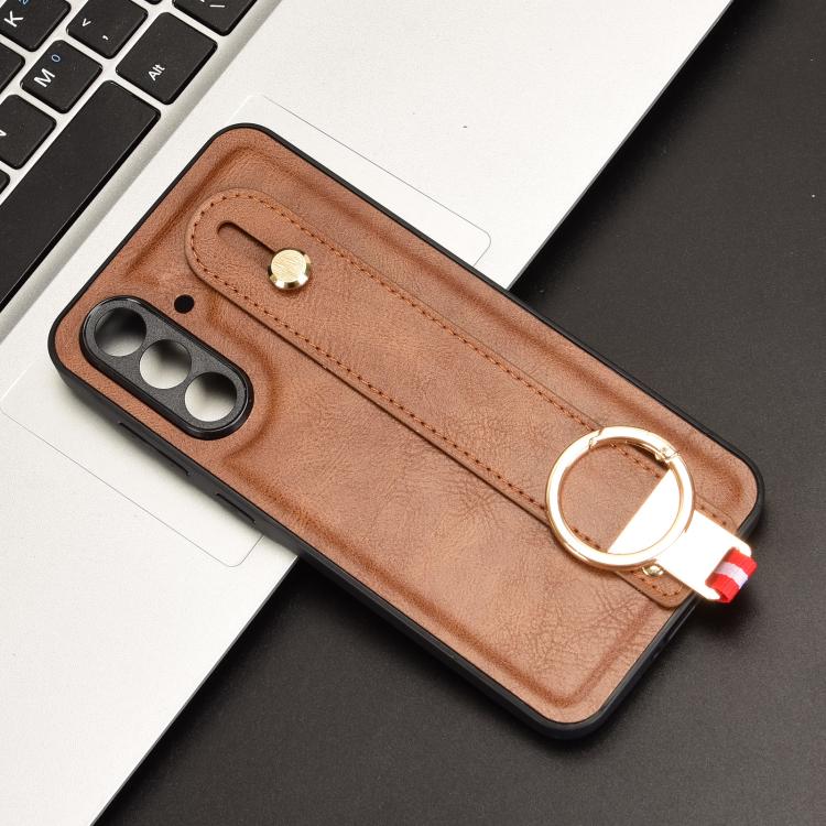 For Samsung Galaxy A56 5G Wristband Leather Back Phone Case