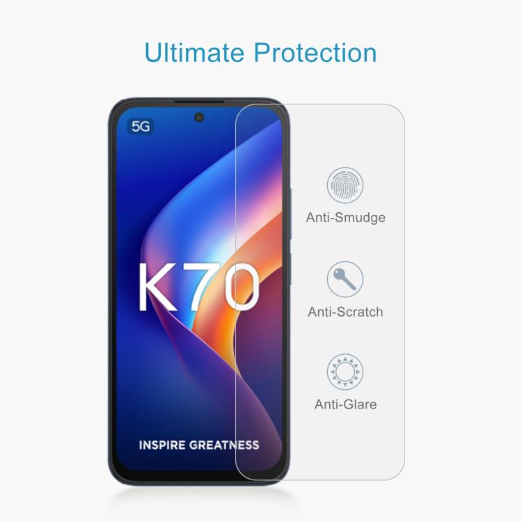 For TCL K70 5G 10pcs 0.26mm 9H 2.5D Tempered Glass Film