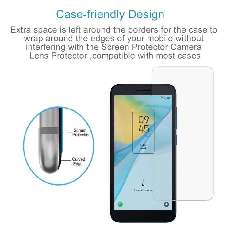 For TCL 201 50pcs 0.26mm 9H 2.5D Tempered Glass Film