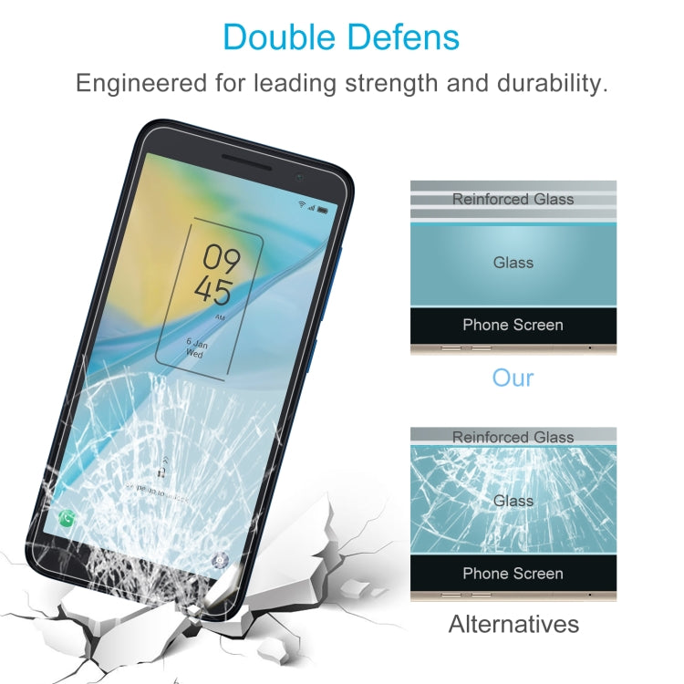 For TCL 201 50pcs 0.26mm 9H 2.5D Tempered Glass Film