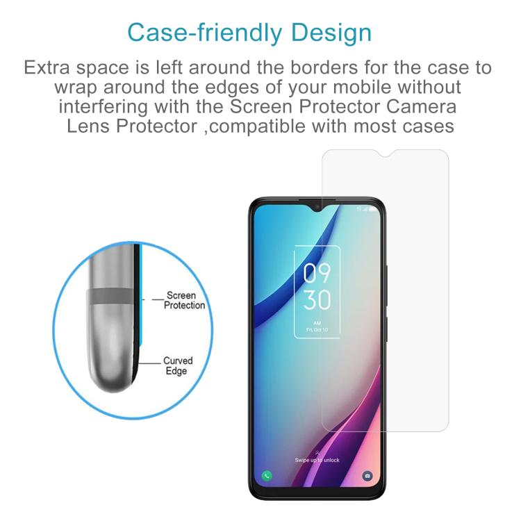 For TCL K23 50pcs 0.26mm 9H 2.5D Tempered Glass Film