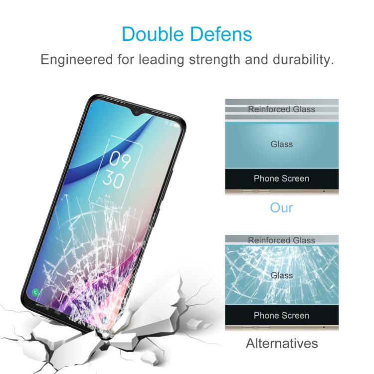 For TCL K23 50pcs 0.26mm 9H 2.5D Tempered Glass Film