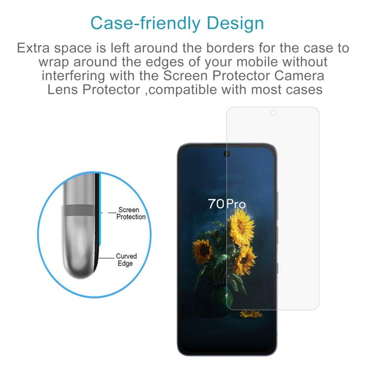 For TCL NxtPaper 70 Pro 5G 50pcs 0.26mm 9H 2.5D Tempered Glass Film