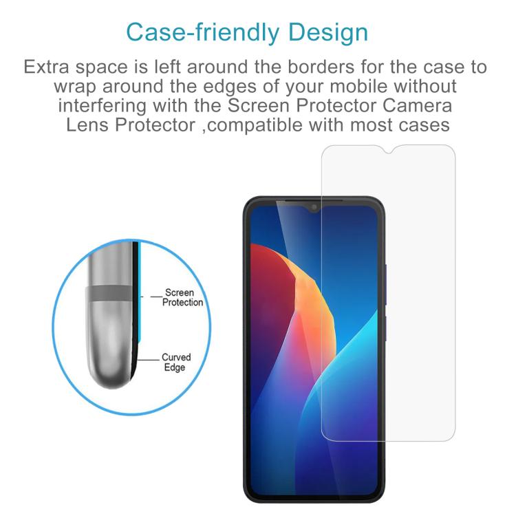 For TCL K70 4G 50pcs 0.26mm 9H 2.5D Tempered Glass Film