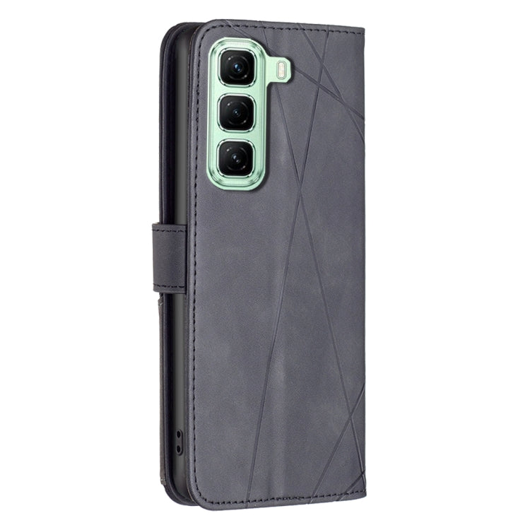 For Infinix Hot 50 5G Magnetic Buckle Rhombus Texture Leather Phone Case