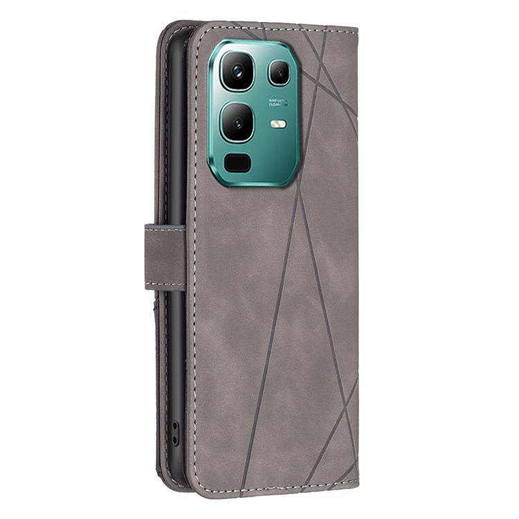 For Infinix Note 50X 5G Magnetic Buckle Rhombus Texture Leather Phone Case