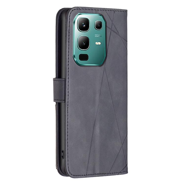 For Infinix Note 50X 5G Magnetic Buckle Rhombus Texture Leather Phone Case