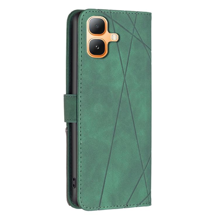 For Infinix Smart 20 4G Magnetic Buckle Rhombus Texture Leather Phone Case