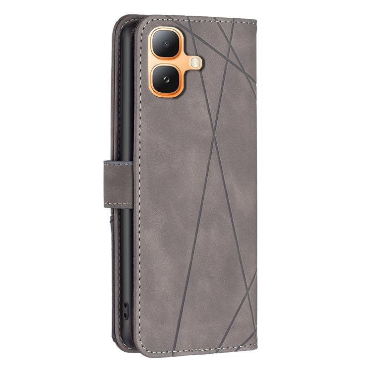 For Infinix Smart 20 4G Magnetic Buckle Rhombus Texture Leather Phone Case