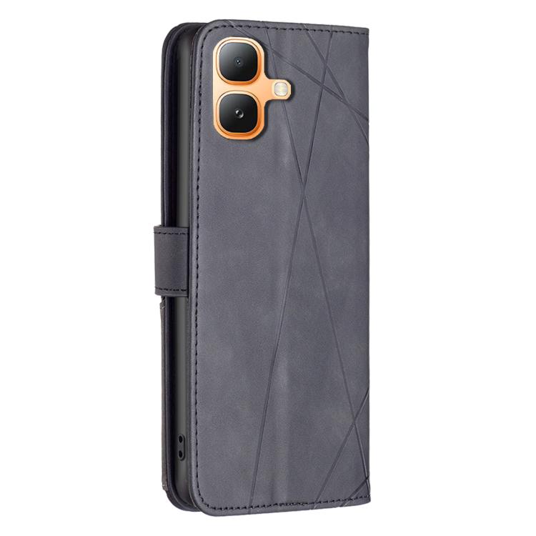 For Infinix Smart 20 4G Magnetic Buckle Rhombus Texture Leather Phone Case
