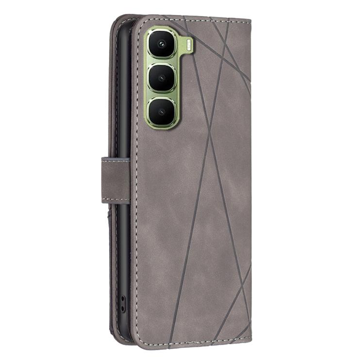 For Infinix Hot 70 5G Magnetic Buckle Rhombus Texture Leather Phone Case
