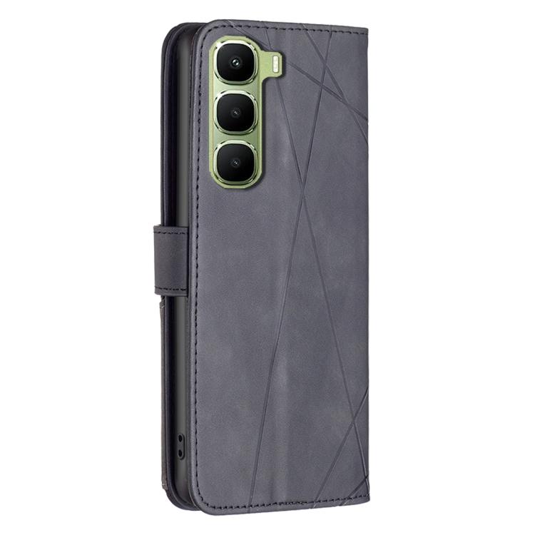 For Infinix Hot 70 5G Magnetic Buckle Rhombus Texture Leather Phone Case