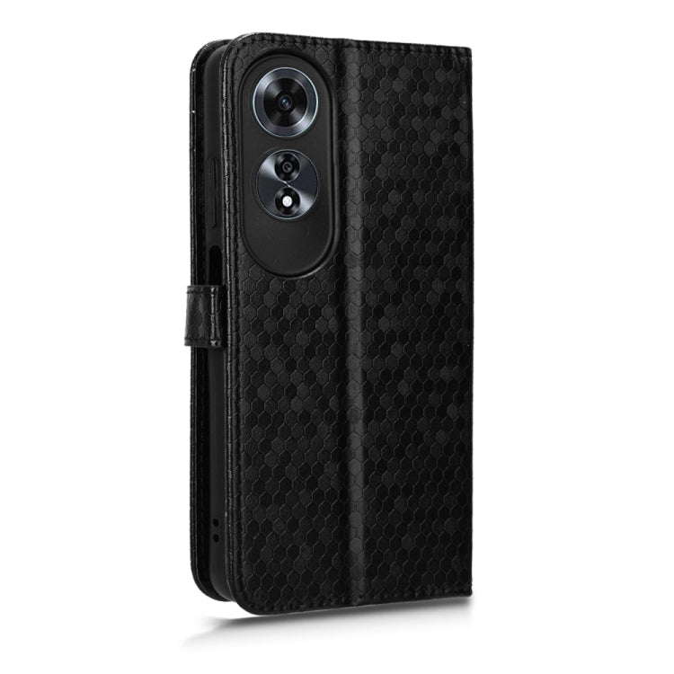 For OPPO A60 4G Honeycomb Dot Texture Leather Phone Case