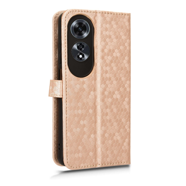 For OPPO A60 4G Honeycomb Dot Texture Leather Phone Case